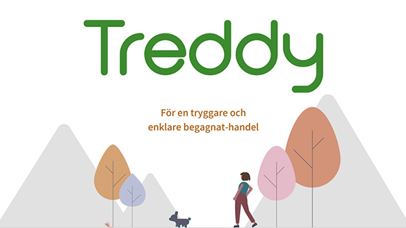 Illustration med texten Treddy För en enklare och tryggare begagnat-handel