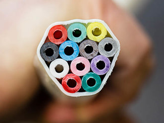 Foto av en en genomskuren fiberkabel