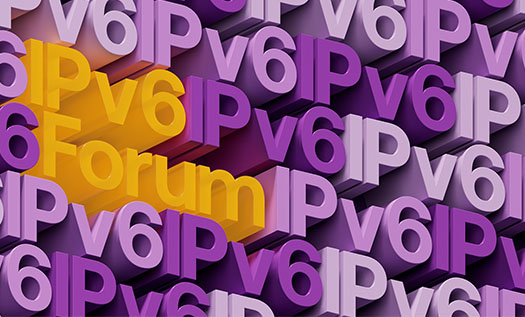 Flera textrader med begreppet IPv6 och IPV6-forum